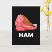 Ham Matching Dishes Food Costumes Christmas Thanks カード (黄色い花)