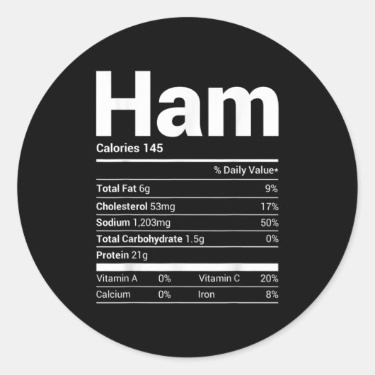 Ham Nutrition Facts Family Matching Christmas Cost ラウンドシール (正面)