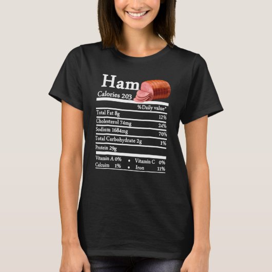 Ham Nutrition Thanksgiving Christmas Costume Food  Tシャツ (正面)