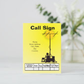 Ham Operator屋外シルエットQSLカード ポストカード (スタンド正面)