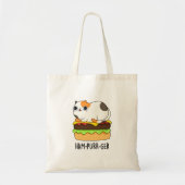 Ham-Purr-Ger Funny Kitty Cat Hamburger Pun トートバッグ (正面)
