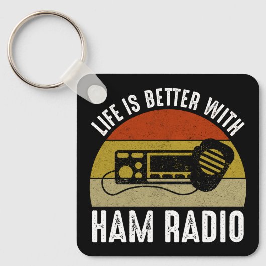 Ham Radioの方が人生の方が良い キーホルダー (正面)
