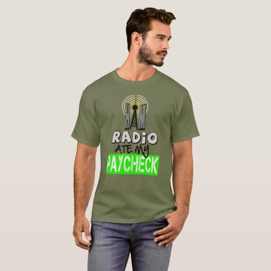 Ham Radio 食べ My Paycheck Tシャツ (正面フル)