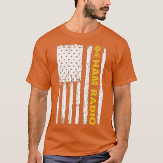 Ham Radio Amateur Operator Vintage Patriotic Tシャツ (正面)