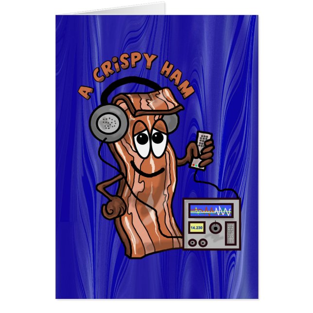 Ham Radio Bacon Operator おもしろい Greeting Card (正面)