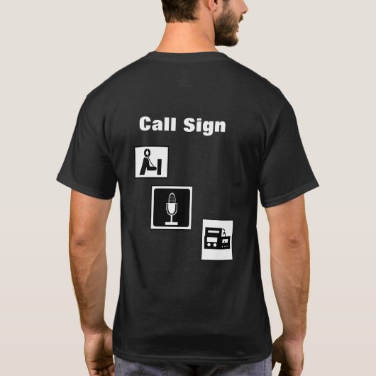 Ham Radio Black & White Icons T-Shirt Tシャツ (裏面)