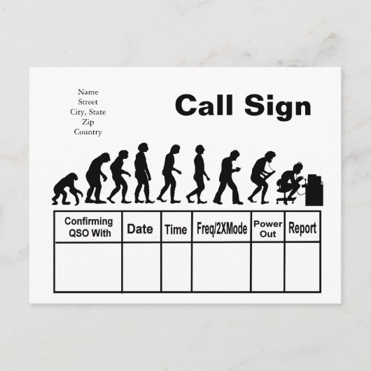Ham Radio Evolution QSLカードカス   タマイズ! ポストカード (正面)
