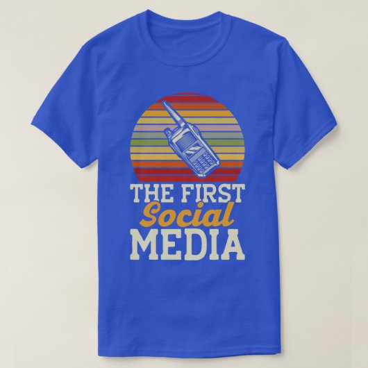 Ham Radio First Social Mediaヴィンテージアマチュア・ラジオ Tシャツ (デザイン正面)