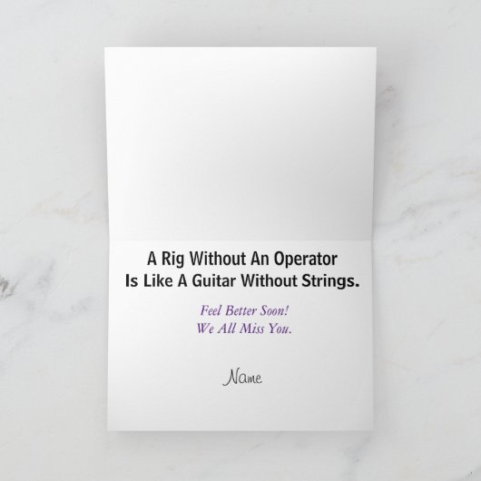 Ham Radio Get Well Card With Empty Desk & Rig カード (内部)