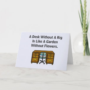 Ham Radio Get Well Card With Empty Desk & Rig カード