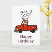 Ham Radio Mobile Rigトラック誕生日カード カード (黄色い花)