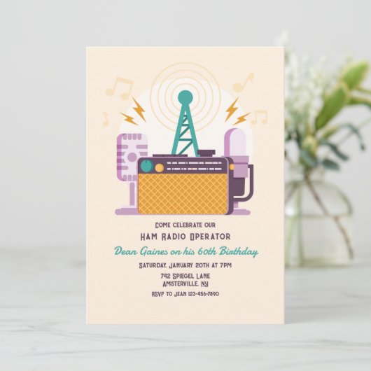 Ham Radio Operator誕生日 招待状 (スタンド正面)