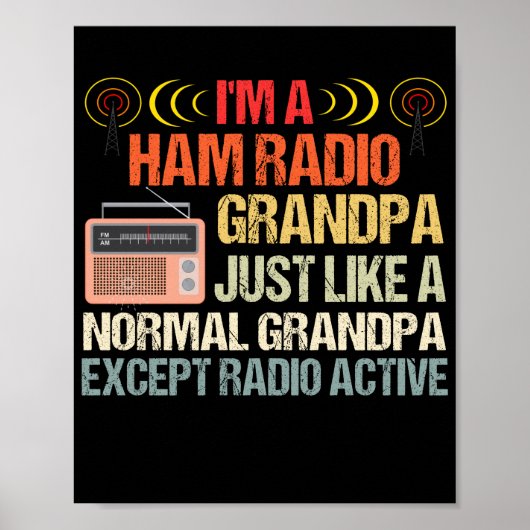 Ham Radio Operator Amateur Radio Father's Day ポスター (正面)