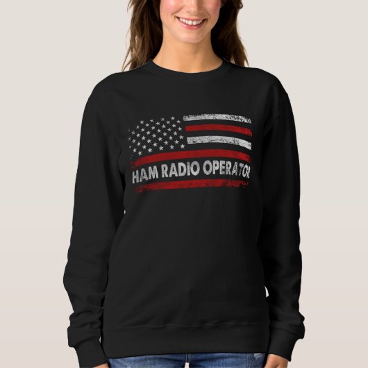 Ham Radio Operator American USA Flag Amateur Radio スウェットシャツ (正面)