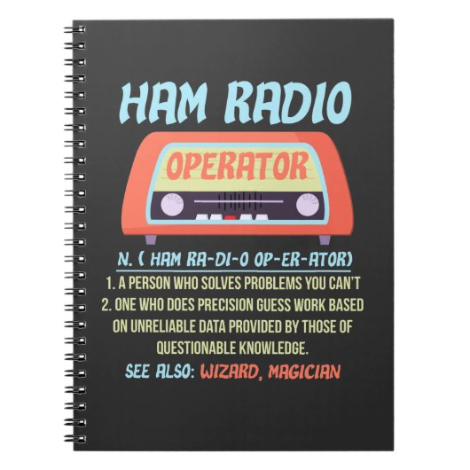 Ham Radio Operator Definitionアマチュア・ラジオ趣味 ノートブック (正面)