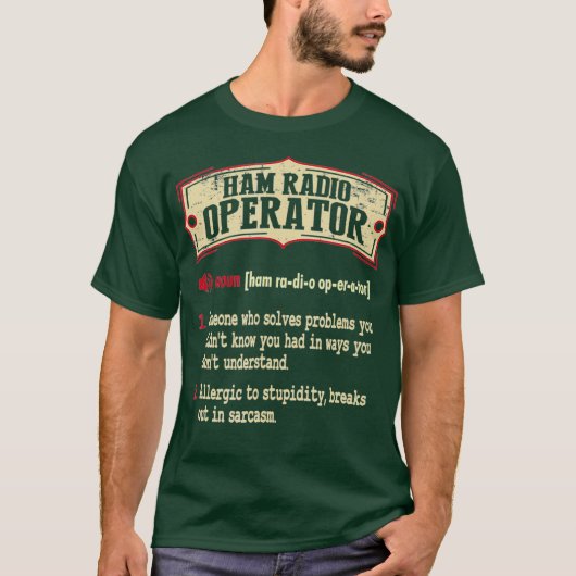 Ham Radio Operator Dictionary用語皮肉 Tシャツ (正面)