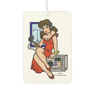 Ham Radio Pin-up Girl Air Freshener (コールサイン付き) カーエアーフレッシュナー