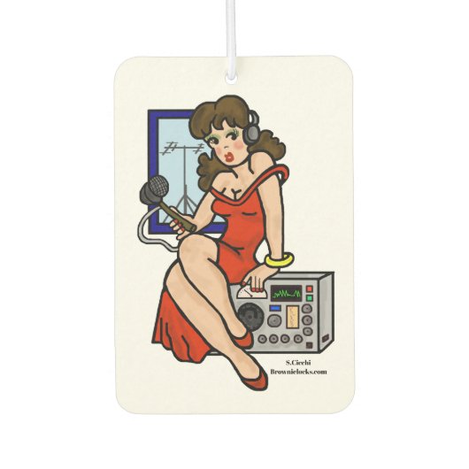 Ham Radio Pin-up Girl Air Freshener （コールサイン付き） カーエアーフレッシュナー (正面)
