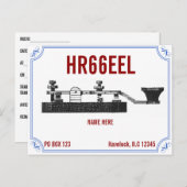 Ham Radio QSLカードアマチュア・オペレータ連絡ーズ ポストカード (正面/裏面)