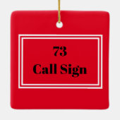 Ham Radio QSLカードクリスマスオーナメント セラミックオーナメント (裏面)
