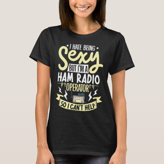 ham radio radio operator amateur radio morse code tシャツ (正面)