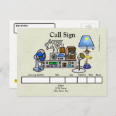 Ham Radio Rig (フラガールランプQSLカード付き) ポストカード (正面/裏面)