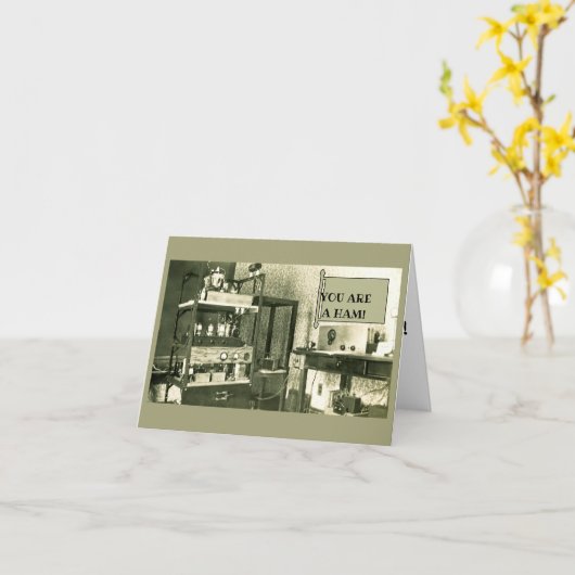 HAM RADIO SETUP 1930'S AMATEUR PHOTO カード (黄色い花)