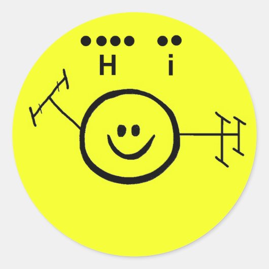Ham Radio Sticker + Morse Codeの「Hi」 ラウンドシール (正面)