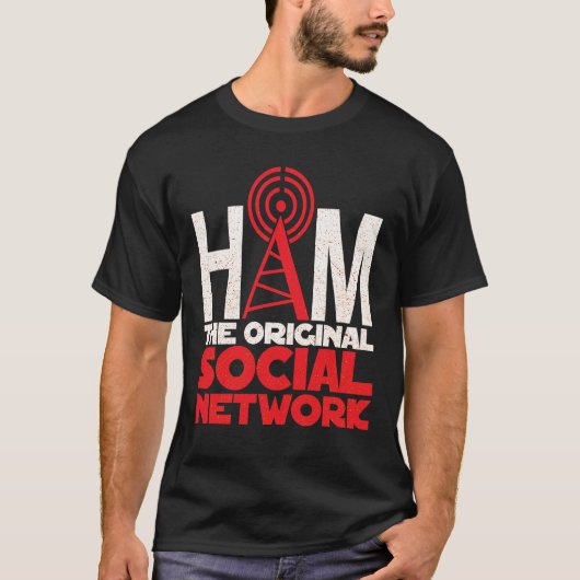 Ham Radio The Social Networkオリジナル Tシャツ (正面)