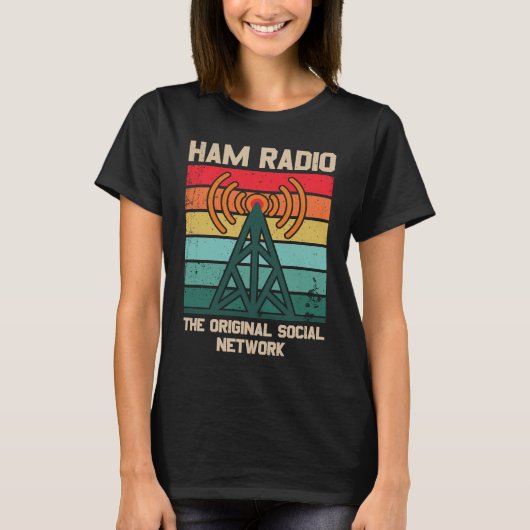 Ham Radio The Social Networkオリジナル Tシャツ (正面)