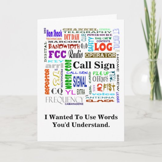 Ham Radio Word Collage Cardカスタマイズ   可能です！ カード (正面)