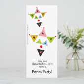 Hamantaschenはパーティの招待状Purimのおどけます 招待状 (スタンド正面)