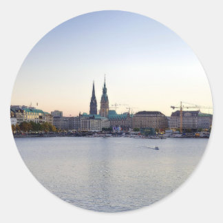 Hamburg Aufkleber Sticker Hafen ラウンドシール