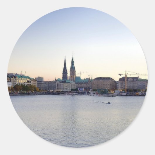Hamburg Aufkleber Sticker Hafen ラウンドシール (正面)