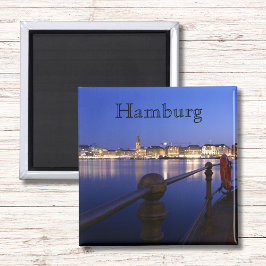 Hamburg Binnenalster blaue Stunde Magnet マグネット