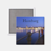 Hamburg Binnenalster blaue Stunde Magnet マグネット (正面/裏面)