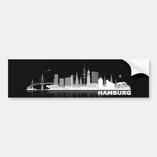 Hamburg City Skyline Autoaufkleber / Aufkleber バンパーステッカー (正面)