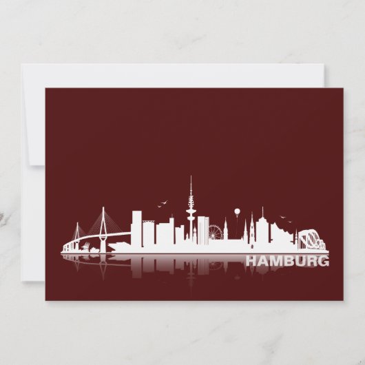Hamburg City Skyline Karte /Klappkarte/Einladung 招待状 (正面)