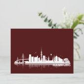 Hamburg City Skyline Karte /Klappkarte/Einladung 招待状 (スタンド正面)