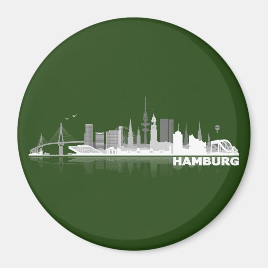 Hamburg City Skyline Magnet / kühlschrankmagnet マグネット (正面)