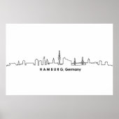 HAMBURG Elbe Germany City Skyline Silhouette ポスター (正面)