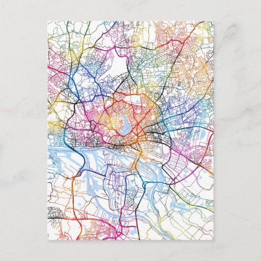 Hamburg Germany City Map ポストカード (正面)