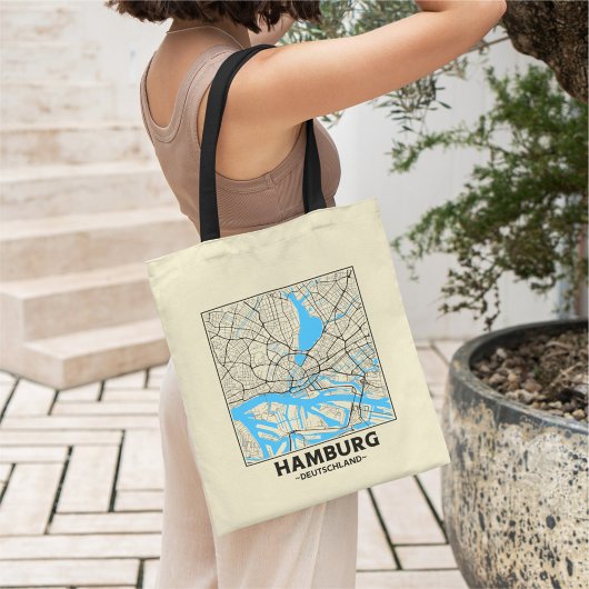 Hamburg, Germany City Map Tote Bag トートバッグ