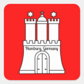 Hamburg, Germany flag スクエアシール (正面)