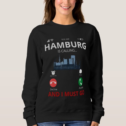 Hamburg Is Calling Germany Souvenir スウェットシャツ (正面)