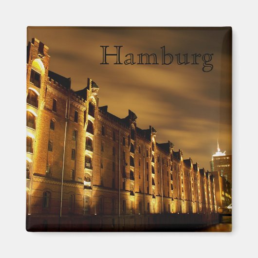 Hamburg - Speicherstadt bei Nacht - Magnet マグネット (正面)