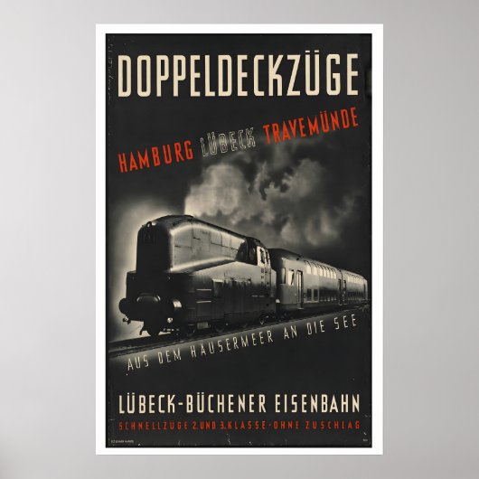 Hamburg Travemunde Lubeck Germany Vintage Travel ポスター (正面)