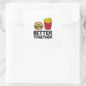 Hamburger and French Fries Love Fast Food Better T スクエアシール (バッグ)