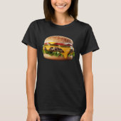Hamburger Burger Food Day Buns Cheeseburger Grilli Tシャツ (正面)