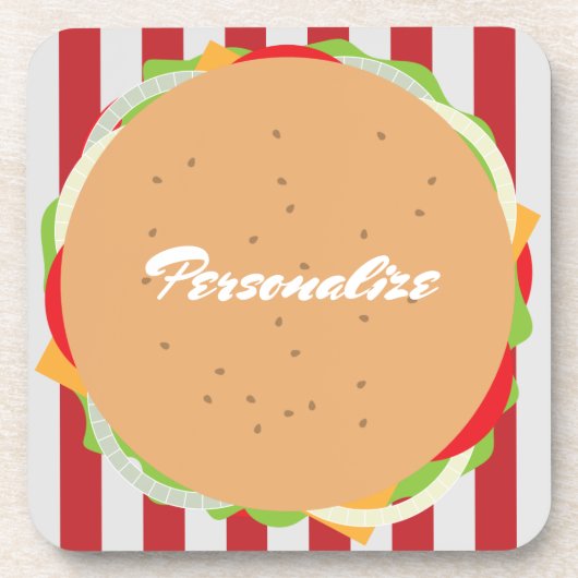 Hamburger cheeseburger cute cafe コースター (正面)